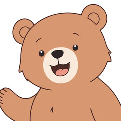 Cute Bear for toddlers' learning books vector illustration
