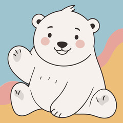 Obraz premium Vector illustration of an adorable Polarbear for young readers' books