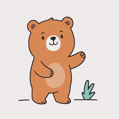 Cute Bear for toddlers' playful adventures vector illustration