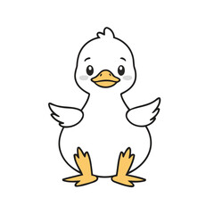 Cute vector illustration of a Duck for kids' reading time