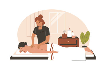 Massage therapist vector concept, Alternative Medicine Concept. Flat illustration concept