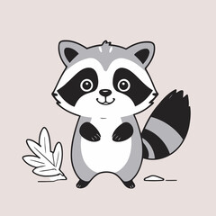 Cute Raccoon for children's literature vector illustration