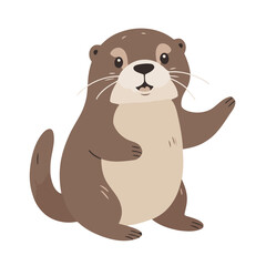 Cute Otter for toddlers books vector illustration