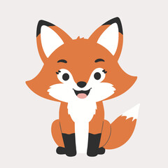 Obraz premium Vector illustration of a cute Fox for children