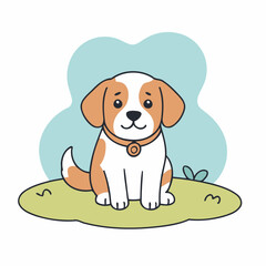 Cute Dog for children book vector illustration
