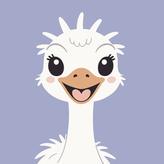 Vector illustration of an adorable Ostrich for young readers' books
