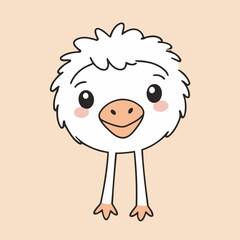 Cute Ostrich vector illustration for children