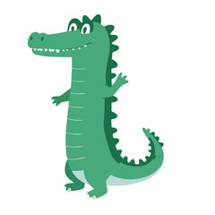 Cute vector illustration of a Crocodile for toddlers
