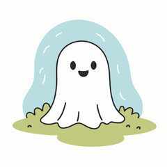 Cute Ghost for toddlers books vector illustration