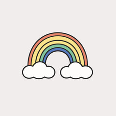 Vector illustration of a charming Rainbow for toddlers' learning adventures