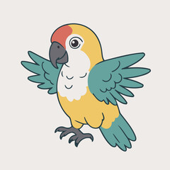 Cute vector illustration of a Parrot for youngsters' imaginative stories