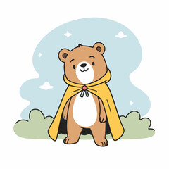 Cute Bear for young readers' picture book vector illustration