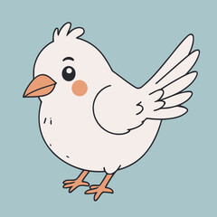 Cute vector illustration of a Bird for toddlers story books
