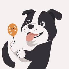 Cute vector illustration of a Dog for children story book