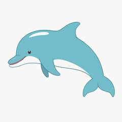 Cute Dolphin for children's books vector illustration