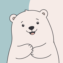 Vector illustration of an enchanting Polarbear for kids' storytelling