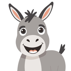 Cute Donkey for kids' storybook vector illustration