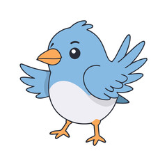 Vector illustration of a lovable Bird for children's picture books