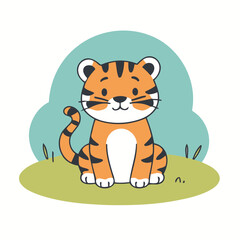 Vector illustration of a cute Tiger for children