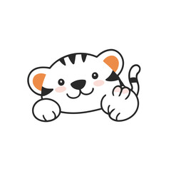 Cute Tiger vector illustration for kids story book