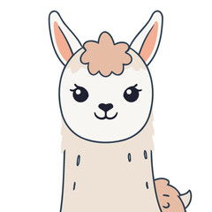 Cute Llama for young readers' picture book vector illustration