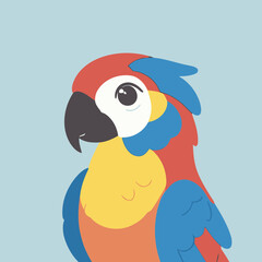 Vector illustration of a cute Parrot for children