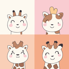 Cute vector illustration of a Giraffe for kids' reading time