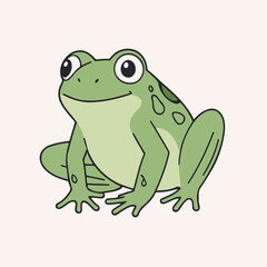 Vector illustration of a cute Frog for toddlers books