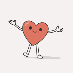 Cute Heart for children's books vector illustration