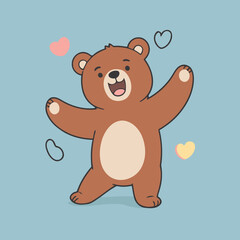 Vector illustration of a winsome Bear for children's literature