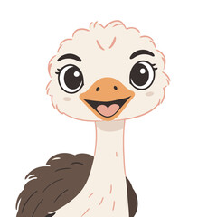 Cute Ostrich vector illustration for preschoolers' learning moments