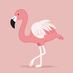 Vector illustration of an adorable Flamingo for young readers' books