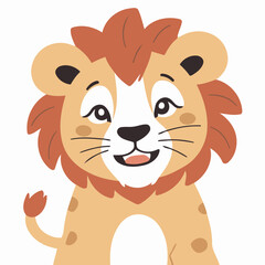 Cute Lion for kids' storytelling vector illustration