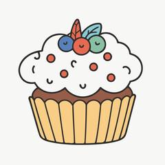 Cute Cake for kids' storybook vector illustration