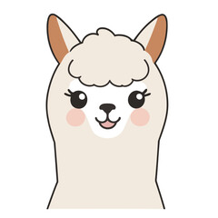Cute vector illustration of a Alpaca for early readers' delight