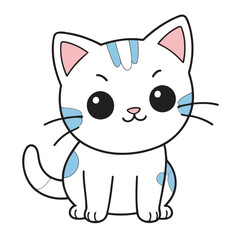 Cute Kitten for toddlers story books vector illustration