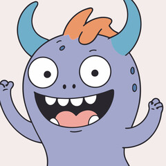Cute Monster for early readers' adventure books vector illustration