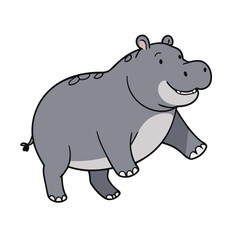 Vector illustration of a charming Hippo for toddlers' learning adventures