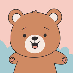 Vector illustration of a charming Bear for toddlers' learning adventures