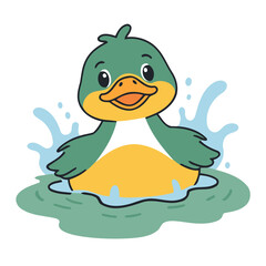 Vector illustration of a winsome Duck for children's literature