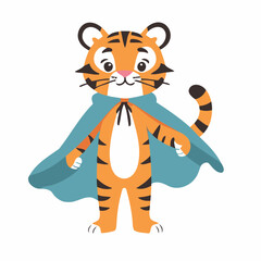 Vector illustration of a cute Tiger for kids