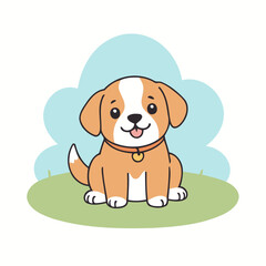 Vector illustration of a cute Puppy for toddlers story books