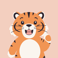 Cute Tiger for children book vector illustration