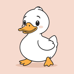 Cute vector illustration of a Duck for toddlers story books