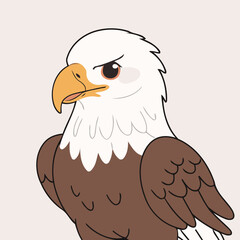 Cute Eagle for children's bedtime stories vector illustration