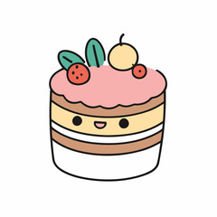 Cute Cake for kids' storytelling vector illustration