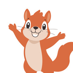 Vector illustration of a cute Squirrel for toddlers