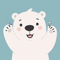 Vector illustration of a cute Polarbear for children
