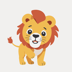 Vector illustration of a lovable Lion for children's picture books