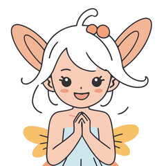Cute vector illustration of a Fairy for toddlers story books